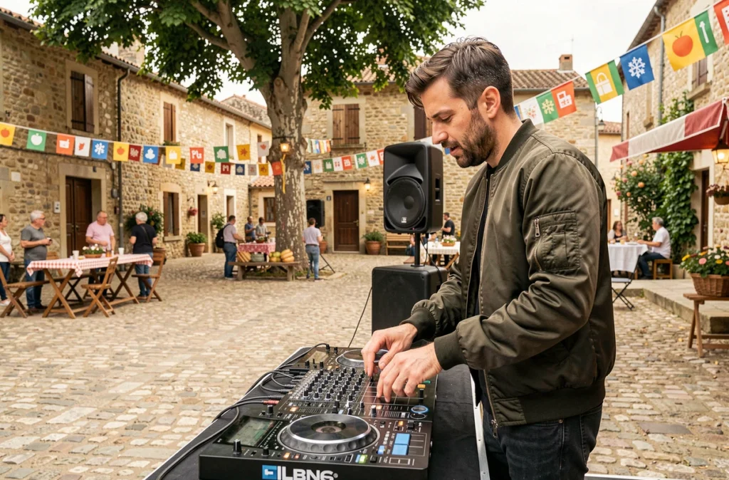 Rem's DJ Event animant une fête de village en plein air dans un bourg rural de l'Essonne